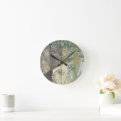 Horloge Ronde Panneau de jardin avec Feuilles, fleurs et herbe (Maison)