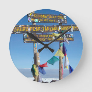 Horloge Ronde Panneau indicateur au sommet du Kilimanjaro kenya