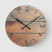 Horloge Ronde Panneaux en bois Brown (Recto)