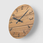Horloge Ronde Panneaux fantaisie en bois (Angle)