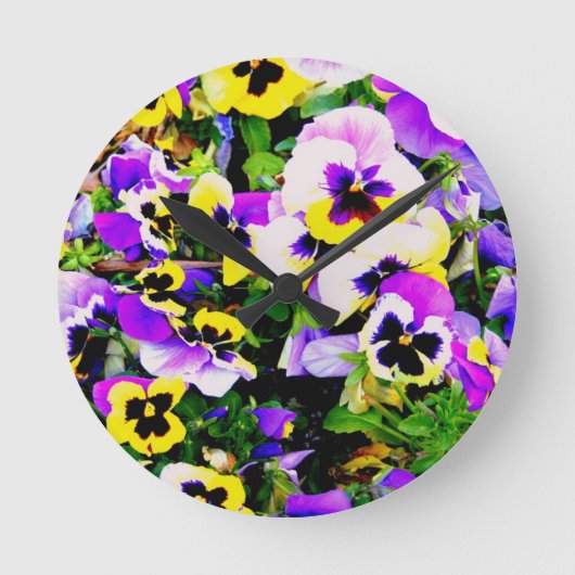 Horloge Ronde pansy flowers (Recto)