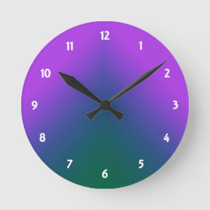 Horloge Ronde Paon Ombre de peluche