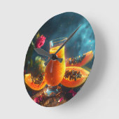 HORLOGE RONDE PAPAYE - BAISER TROPICAL (Angle)