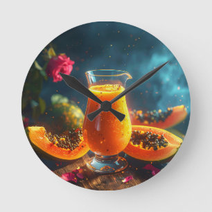 HORLOGE RONDE PAPAYE - BAISER TROPICAL