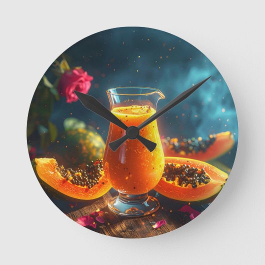 HORLOGE RONDE PAPAYE - BAISER TROPICAL (Recto)