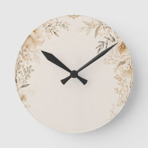 Horloge Ronde Papeterie de mariage avec des détails neutres raff