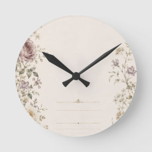 Horloge Ronde Papeterie de mariage de style jardin vintage
