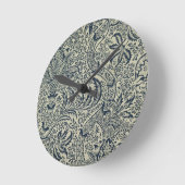 Horloge Ronde Papier peint avec style marine bleu algue (Angle)