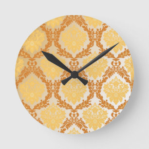 Horloge Ronde Papier peint Damas 5