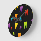 Horloge Ronde Papier peint de dent pour le dentiste (Angle)