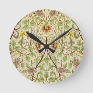 Horloge Ronde Papier peint fleur classique jonquille de William 