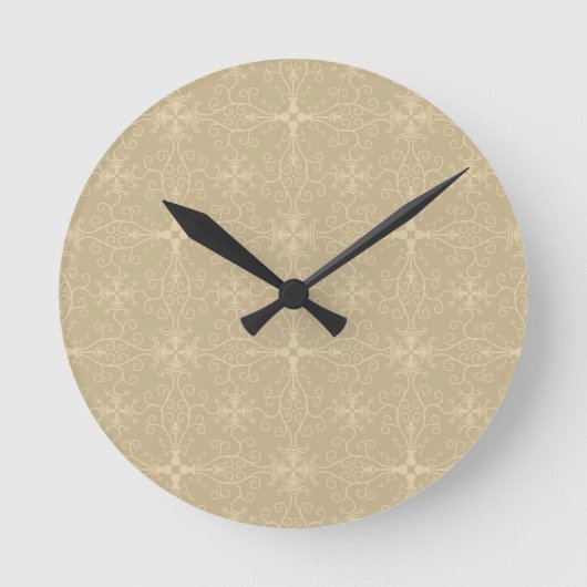 Horloge Ronde Papier peint floral beige (Recto)