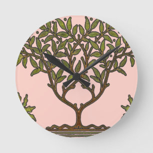 Horloge Ronde Papier peint frise d'arbre de William Morris