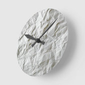 Horloge Ronde Papier ridé drôle (Angle)