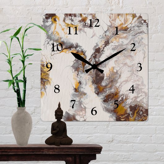 Horloge Ronde Papillon - acryl abstrait