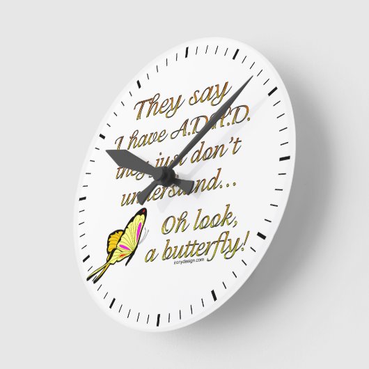 Horloge Ronde Papillon ADHD (Angle)