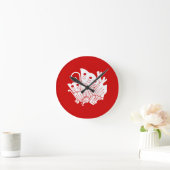 Horloge Ronde Papillon asiatique Japonais Conception Kamon (Maison)