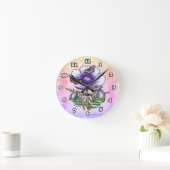 Horloge Ronde Papillon Coquelicot Violet (Maison)