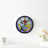 Horloge Ronde Papillon en verre souillé (Maison)