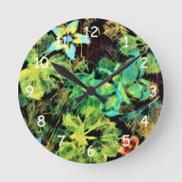 Horloge ronde papillon et fleurs Rodilius
