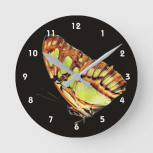 Horloge Ronde Papillon jaune nature