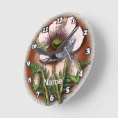 Horloge Ronde Papillon pâle (Angle)