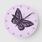 Horloge Ronde Papillon pourpre (Recto)