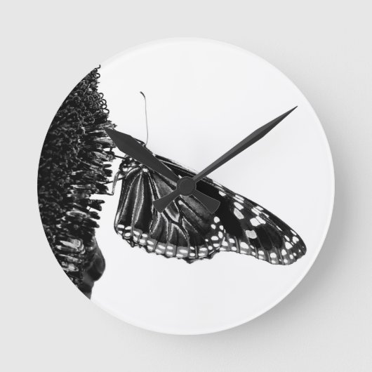 Horloge Ronde papillon timide blacq (Recto)