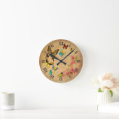 Horloge Ronde Papillon vintage (Maison)
