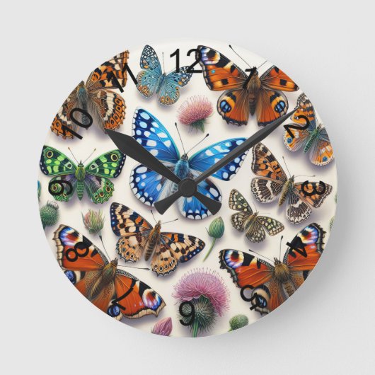 Horloge Ronde Papillons 2 (Recto)