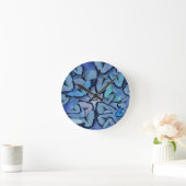 Horloge Ronde Papillons bleu Morpho (Maison)