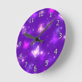 Horloge Ronde Papillons légers Violet Violet Conception (Angle)