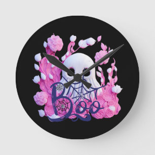 Horloge Ronde paquet de fantôme mignon Halloween boo