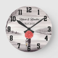 Parapluie rouge Amour couple rustique romantique M