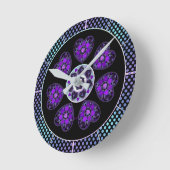 Horloge Ronde Parapluie violet & coeurs .7 (Angle)