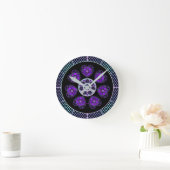 Horloge Ronde Parapluie violet & coeurs .7 (Maison)