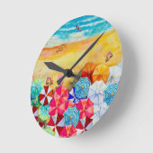 Horloge Ronde Parapluies (Angle)