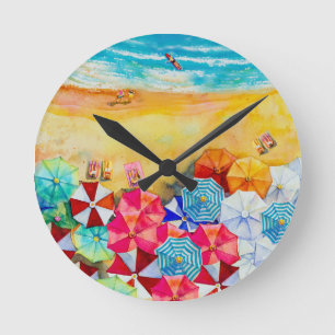 Horloge Ronde Parasols 