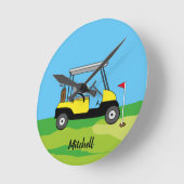 Horloge Ronde Parcours de golf amusant Panier personnalisé (Angle)
