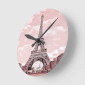 Horloge Ronde Paris à Pink Eiffel (Angle)