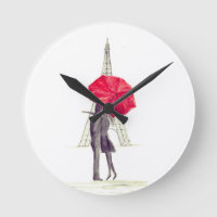 Paris amour couple rouge parapluie Mariage anniver