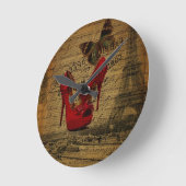 Horloge Ronde Paris eiffel tower fashionista red stilettos (Angle)