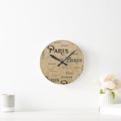 Horloge Ronde Paris sur Burlap (Maison)