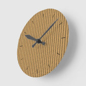Horloge Ronde Parquet en osier de canne (Angle)