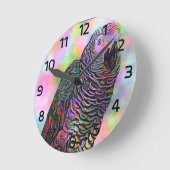 Horloge Ronde Parrot psychédélique (Angle)