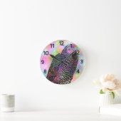 Horloge Ronde Parrot psychédélique (Maison)