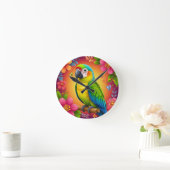 Horloge Ronde Parrot Vibrant Perché Sur Une Branche (Maison)