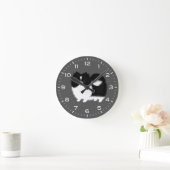 Horloge Ronde Parti populaire noir et blanc (Maison)