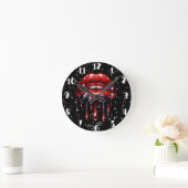 Horloge Ronde Parties scintillant à gouttes rouges Glam Sparkle (Maison)