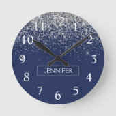 Horloge Ronde Parties scintillant bleue Silver Navy Girl Monogra (Recto)
